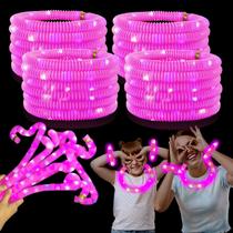 Colares Glow Sticks Kannove Pink Light Up, pulseiras, 24 unidades