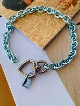 Colares Maxi Azul bebê Mosquetão de Coração Semi Joia