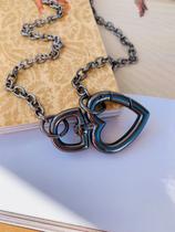 Colares Maxi com Mosquetão de Coração Semi Joia