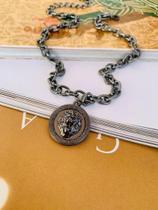 Colares Maxi Leão Versátil Semi Joia a Ródio Negro