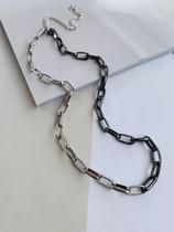 Colares Mix de Banhos banhado Prata e Ródio Negro Unissex Colares Mix de Banhos banhado Prata e Ródio Negro Unissex