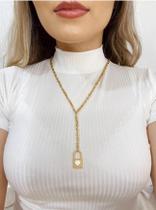 Colares modelo Gravata Biju bijuteria cadeado trabalhado