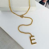 Colares modelo Gravata com Inicial do nome folheado a Ouro Colares modelo Gravata com Inicial do nome folheado a Ouro