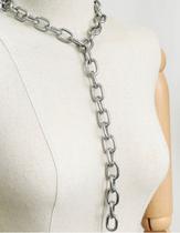 Colares modelo gravata correntes elos g folheados