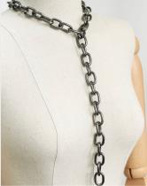 Colares modelo gravata correntes elos g folheados