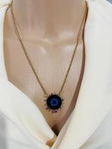 Colares modelo olho grego esmaltado e strass verniz italiano