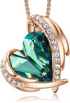 Colares para MulheresLove Coração Pingente de Cristal Rosa/Go Branco