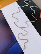 Colares Semi Joia colar modelo Gravata minimalista com ponto de luz veneziana