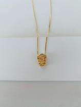 Colares semi joia prata 925 e ouro 18k casal filhos zircônia