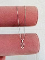 Colares semi joia prata 925 e ouro 18k modelo filhos menina e menino e casal