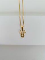 Colares semi joia prata 925 e ouro 18k modelo vazado filhos