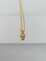 Colares semi joia prata 925 e ouro 18k modelo vazado filhos