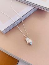 Colares Semi Joia Prata 925 e Ouro18K pingente coração humano realista com artérias