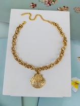 Colares Semi Joia Verniz Italiano colar com concha Verão Mar