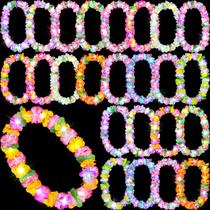 Colares Sherr, 24 peças, LED, leis havaianas, 102 cm Light Up Colares Sherr, 24 peças, LED, leis havaianas, 102 cm Light Up