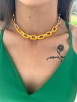 Colares triplo hexa copa do mundo Brasil amarelo