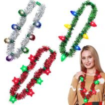 Colares TURNMEON Light Up Tinsel Garland Christmas, pacote com 3