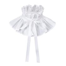 Colarinho falso, coleiras removíveis, babado de algodão branco para mulheres