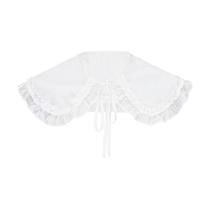 Colarinho falso com babado removível, renda branca para mulheres