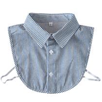 Colarinho falso listrado feminino, gola de blusa removível Colarinho falso listrado feminino, gola de blusa removível
