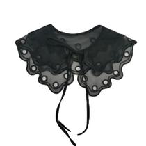 Colarinho falso removível, chiffon de organza transparente para mulheres e meninas