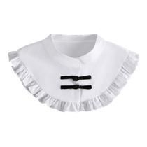 Colarinho falso removível para mulher, blusa branca com babados Colarinho falso removível para mulher, blusa branca com babados