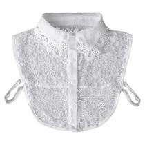 Colarinho falso, renda removível, bordado floral branco para mulheres Colarinho falso, renda removível, bordado floral branco para mulheres