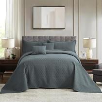 Colcha Blythease Oversized King 325x305cm Prata Cinza