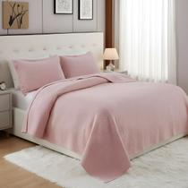 Colcha Bordada Barcelona 300 Fio Algodão Luxo Casal King Size ACONCHEGO Cor:ROSA Colcha Bordada Barcelona 300 Fio Algodão Luxo Casal King Size ACONCHEGO Cor:ROSA