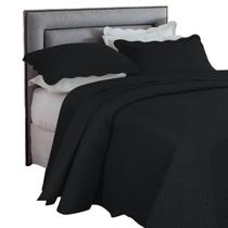 Colcha Bouti Cobre Leito Queen Tecido Poliéster Cores Lisas 03 Peças 2,40x2,60m