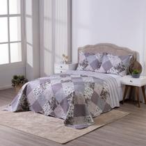 Colcha Bouti Cobre Leito Tecido Estampado Dupla Face 03 Peças - Matelado