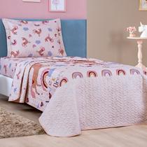 Colcha Bouti Kids Solteiro Dulpa face 2 Pçs Unicórnio Colcha Bouti Kids Solteiro Dulpa face 2 Pçs Unicórnio