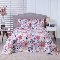 Colcha Bouti King Dupla Face Estampada com Porta Travesseiro 3 Peças Bilancia