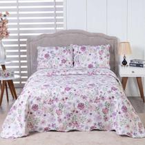 Colcha Bouti Queen Dupla Face Estampada com Porta Travesseiro 3 Peças Vergine