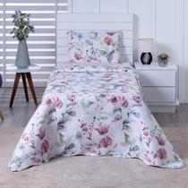 Colcha Bouti Solteiro Dupla Face Estampada com Porta Travesseiro 2 Peças Gemelli