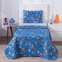 Colcha Bouti Solteiro Dupla Face Estampada Infantil com Porta Travesseiro 2 Peças Spazio Colcha Bouti Solteiro Dupla Face Estampada Infantil com Porta Travesseiro 2 Peças Spazio