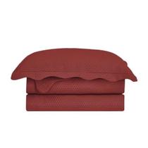 Colcha Bullet 3 Peças Casal 2,20X2,40 Camesa Vinhoterracota