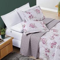 Colcha Cama Floral Casal 7 Peças Lençol E Fronhas Lilac