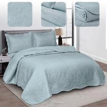 Colcha cama queen boutis liso 3 peças dupla face cobre leito Colcha cama queen boutis liso 3 peças dupla face cobre leito