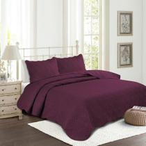 Colcha Camesa Casal Ilusion Studio 3 Peças - Beringela Colcha Camesa Casal Ilusion Studio 3 Peças - Beringela