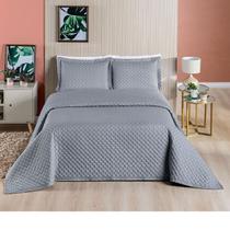 Colcha Casal 3 peças Cobre Leito Micropercal 200 Fios Bordada Ravena