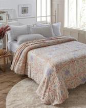 Colcha Casal Aveludada Aconchego Solitudine Bege Jolitex