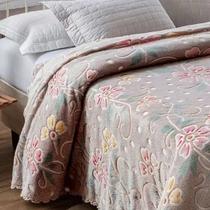 Colcha Casal Aveludada Com Relevo L'amore Bege- Jolitex Colcha Casal Aveludada Com Relevo L'amore Bege- Jolitex