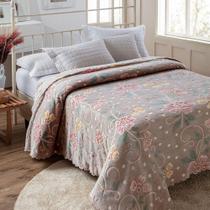 Colcha Casal Aveludada Jolitex Aconchego L'Incanto Bege 2,20 x 2,40m