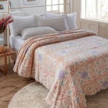 Colcha Casal Aveludada Jolitex Aconchego Solitudine Bege 2,20 x 2,40m