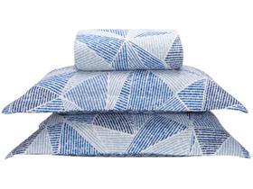 Colcha Casal Bett Design Microfibra Geo Azul - 3 Peças Colcha Casal Bett Design Microfibra Geo Azul - 3 Peças
