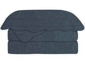 Colcha Casal Camesa Poliéster 150 Fios - Antique Azul Marinho 3 Peças Colcha Casal Camesa Poliéster 150 Fios - Antique Azul Marinho 3 Peças
