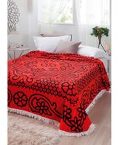 Colcha Casal Chenille Canelada Bruna Vermelho/Preto Aristocrata Jolitex Colcha Casal Chenille Canelada Bruna Vermelho/Preto Aristocrata Jolitex