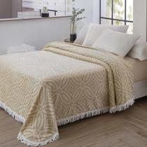 Colcha Casal Chenille Canelada Gabriela Jolitex 220x240 Cor Bege