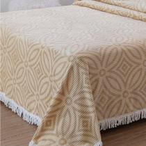 Colcha Casal Chenille Canelada Isadora Bege Jolitex